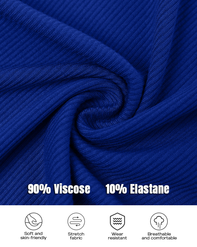 2-Pack Ribbed Racerback Tank Tops, Round Neck, No Bra Pads
