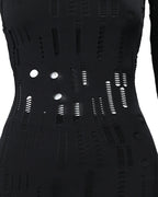 Mock Neck Long Sleeve Cut-Out Bodycon Party Dress