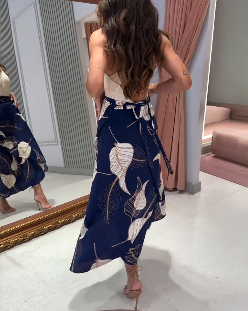 High Waist Wrap Skirt with Asymmetrical Hem, Lace-Up Detail