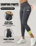 High-Waisted Thermal Yoga Pants with Pockets for Winter
