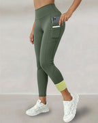 High-Waisted Thermal Yoga Pants with Pockets for Winter