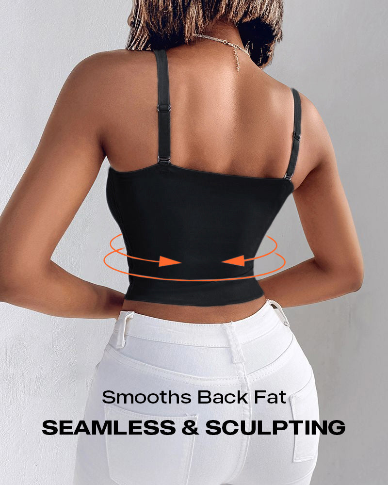 Lace V-Neck Spaghetti Strap Bralette - Sexy Soft Crop Cami