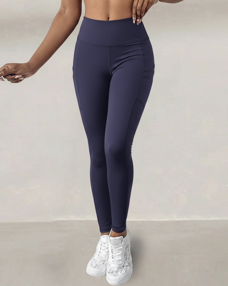High-Waisted Thermal Yoga Pants with Pockets for Winter