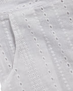 Eyelet Embroidered Top with Coordinating Elastic Shorts Set