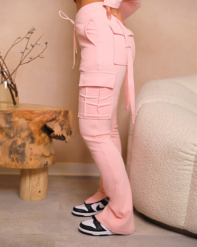 Drawstring Sweatpants with Slit Pockets