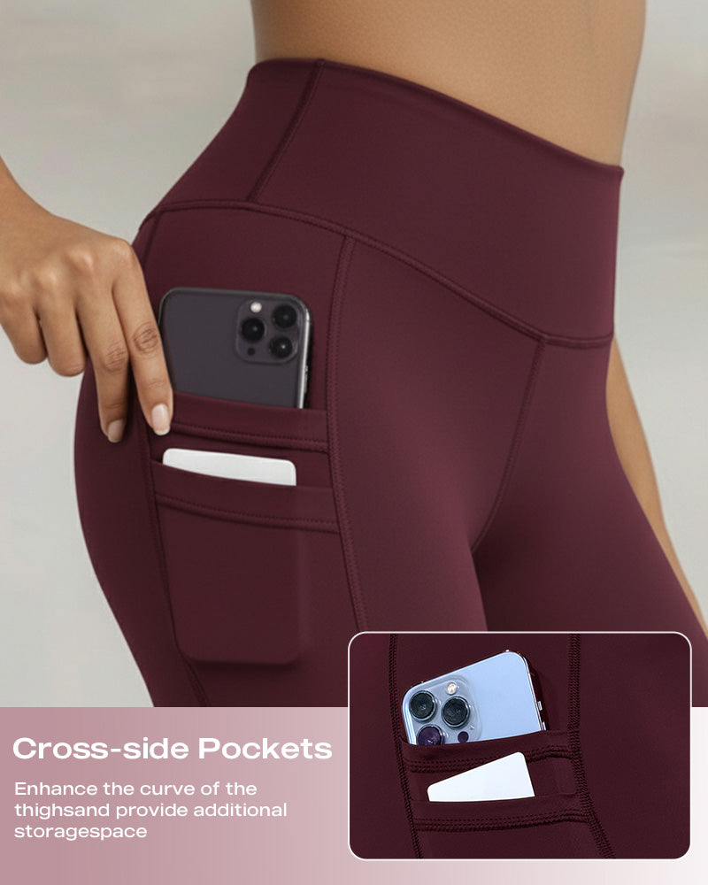 High-Waisted Thermal Yoga Pants with Pockets for Winter