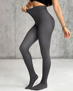 High Waist Translucent Tights with Durable Reinforced Toes