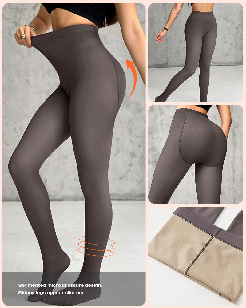High Waist Translucent Tights with Durable Reinforced Toes