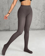 High Waist Translucent Tights with Durable Reinforced Toes