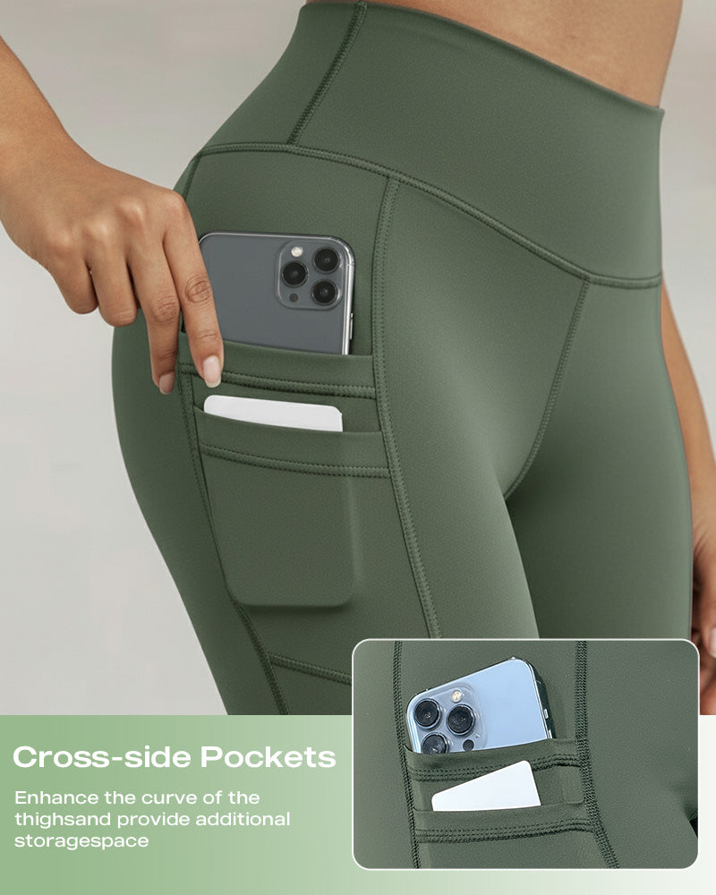 High-Waisted Thermal Yoga Pants with Pockets for Winter