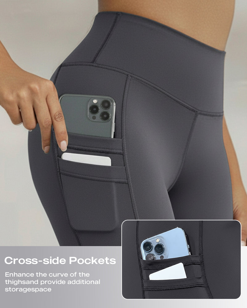 High-Waisted Thermal Yoga Pants with Pockets for Winter