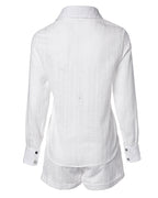 Eyelet Embroidered Top with Coordinating Elastic Shorts Set