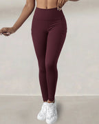 High-Waisted Thermal Yoga Pants with Pockets for Winter