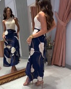 High Waist Wrap Skirt with Asymmetrical Hem, Lace-Up Detail