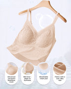 Lace V-Neck Spaghetti Strap Bralette - Sexy Soft Crop Cami