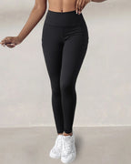 High-Waisted Thermal Yoga Pants with Pockets for Winter