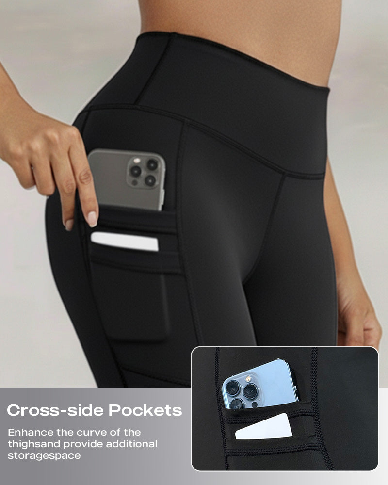 High-Waisted Thermal Yoga Pants with Pockets for Winter