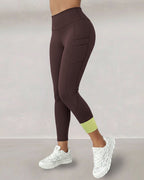 High-Waisted Thermal Yoga Pants with Pockets for Winter