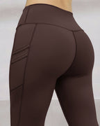 High-Waisted Thermal Yoga Pants with Pockets for Winter