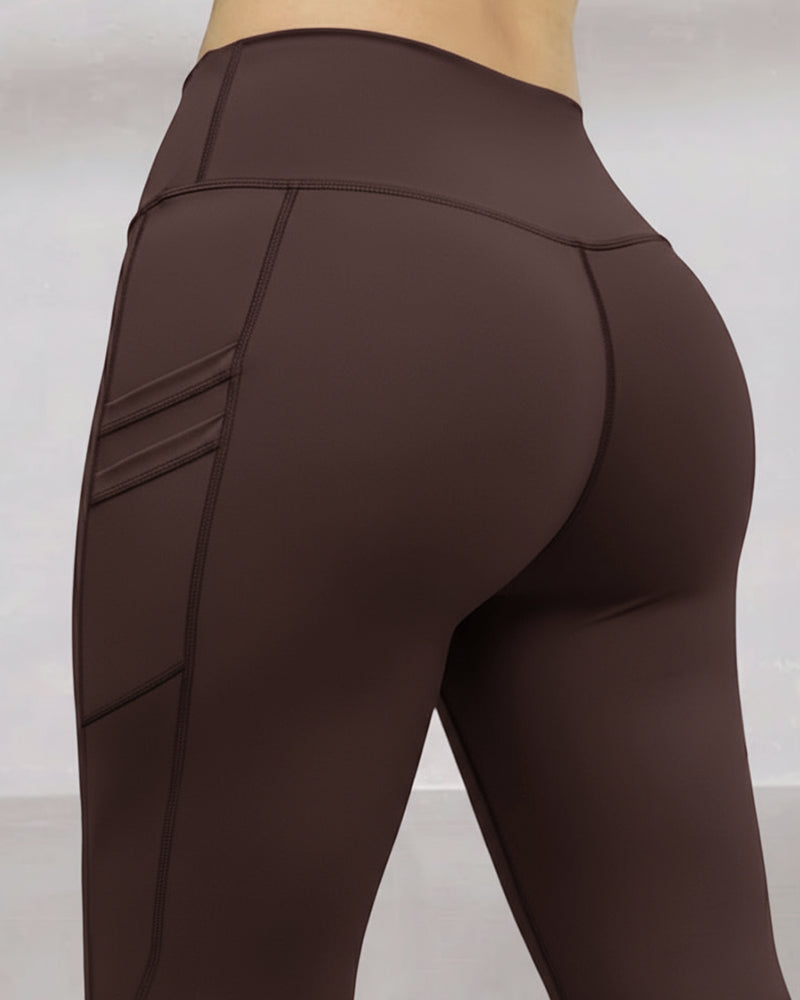 High-Waisted Thermal Yoga Pants with Pockets for Winter