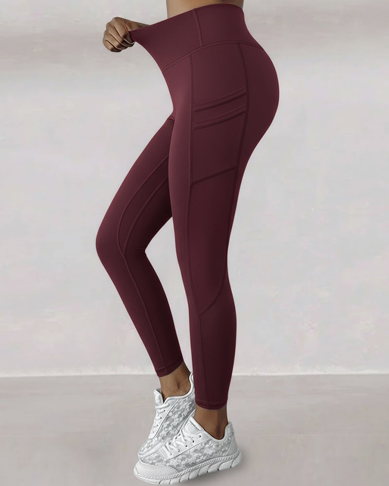 High-Waisted Thermal Yoga Pants with Pockets for Winter