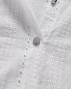 Eyelet Embroidered Top with Coordinating Elastic Shorts Set