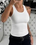 Women's Seamless Compression Tank Top with Tummy Control, U-Neck