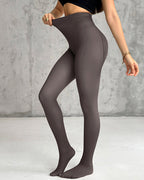 High Waist Translucent Tights with Durable Reinforced Toes