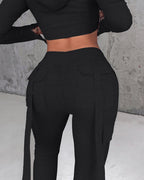 Drawstring Sweatpants with Slit Pockets