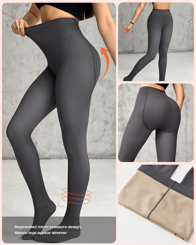 High Waist Translucent Tights with Durable Reinforced Toes