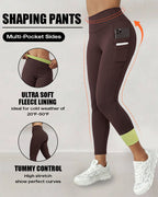 High-Waisted Thermal Yoga Pants with Pockets for Winter
