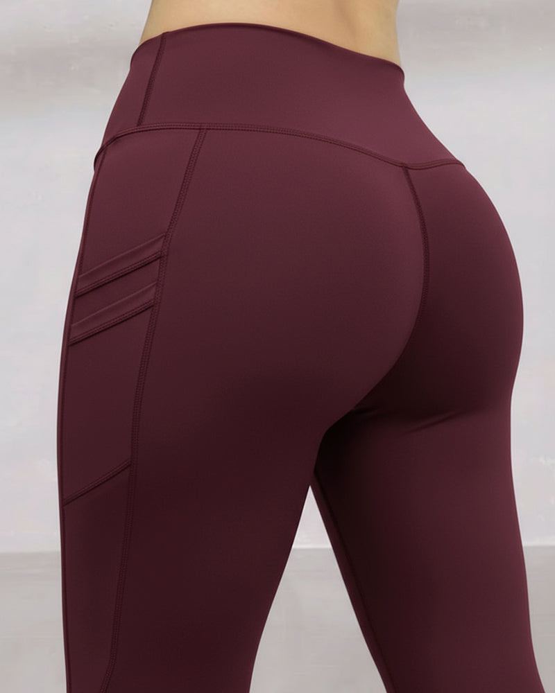 High-Waisted Thermal Yoga Pants with Pockets for Winter