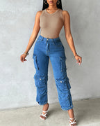 Ribbed Tank Top with Built-In Bra and Round Neck