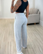High Waist Casual Pants with Elastic Drawstring