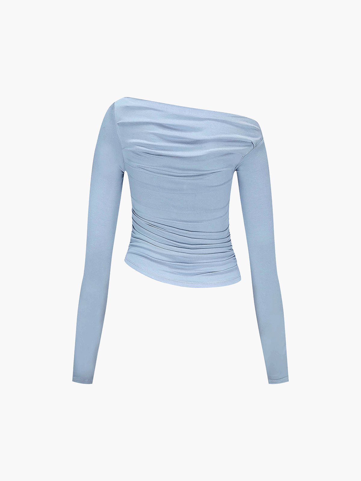 Asymmetrical Long Sleeve Shirt with Off Shoulder Design