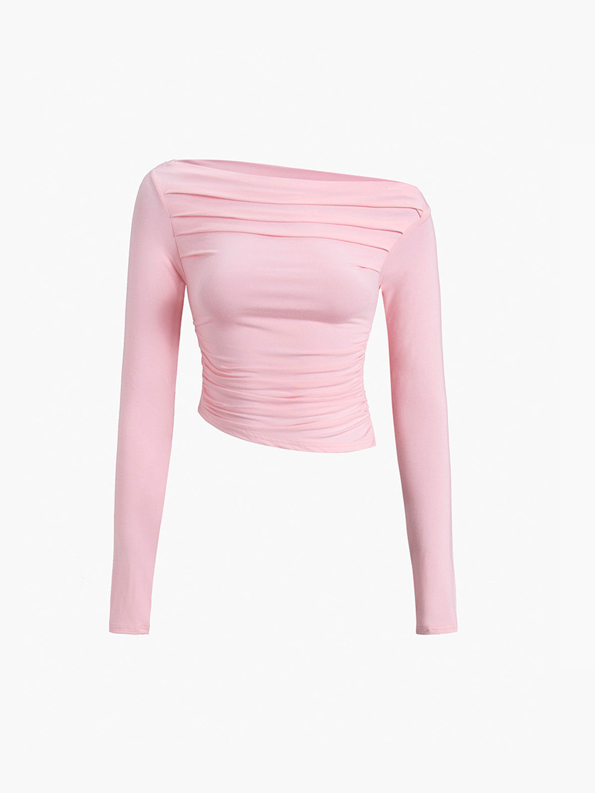 Asymmetrical Long Sleeve Shirt with Off Shoulder Design