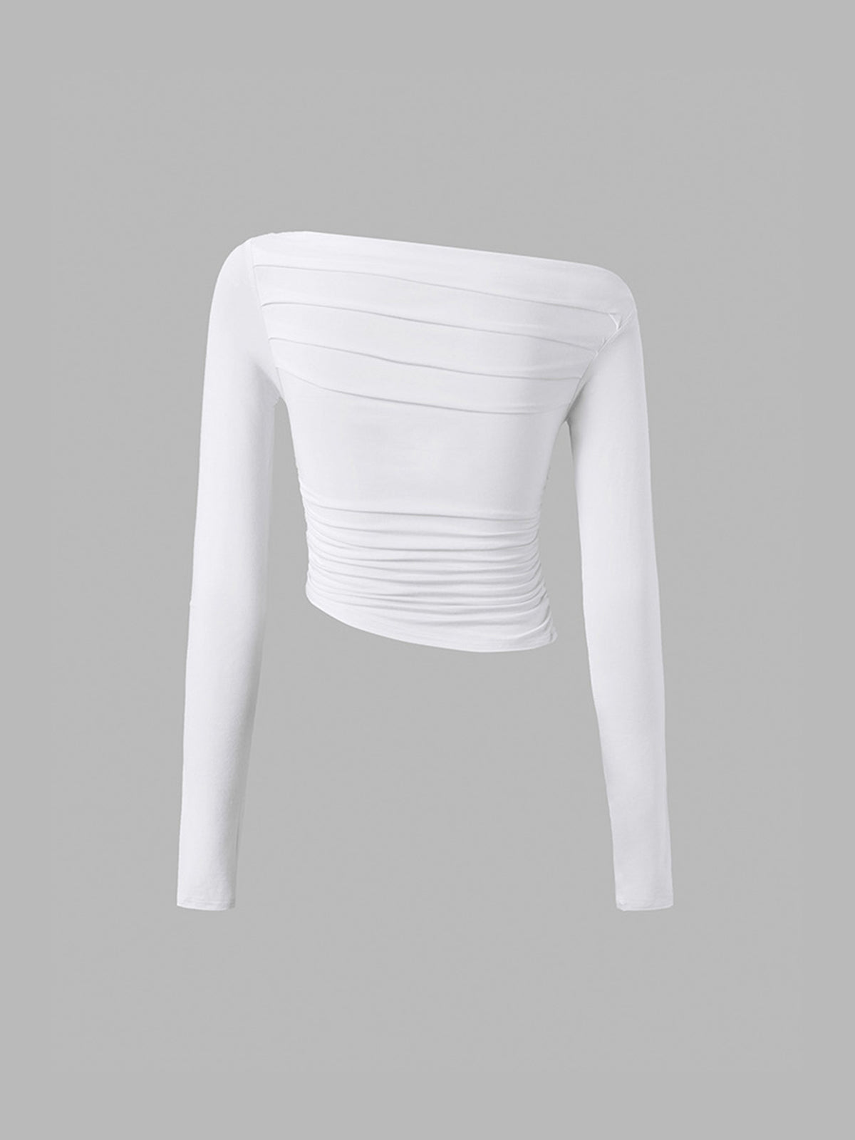 Asymmetrical Long Sleeve Shirt with Off Shoulder Design