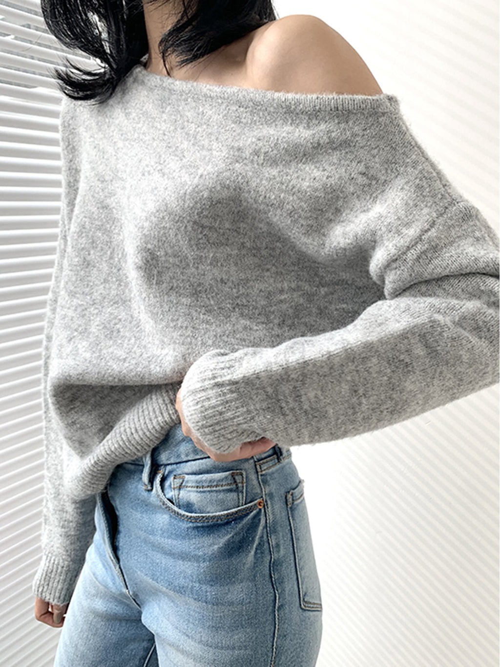 Asymmetric One-Shoulder Sweater