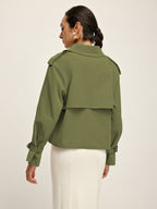 Double-Breasted Lapel Trench Coat with Tailored Fit