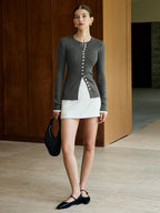 Classic Knitted Cardigan with Button Closure