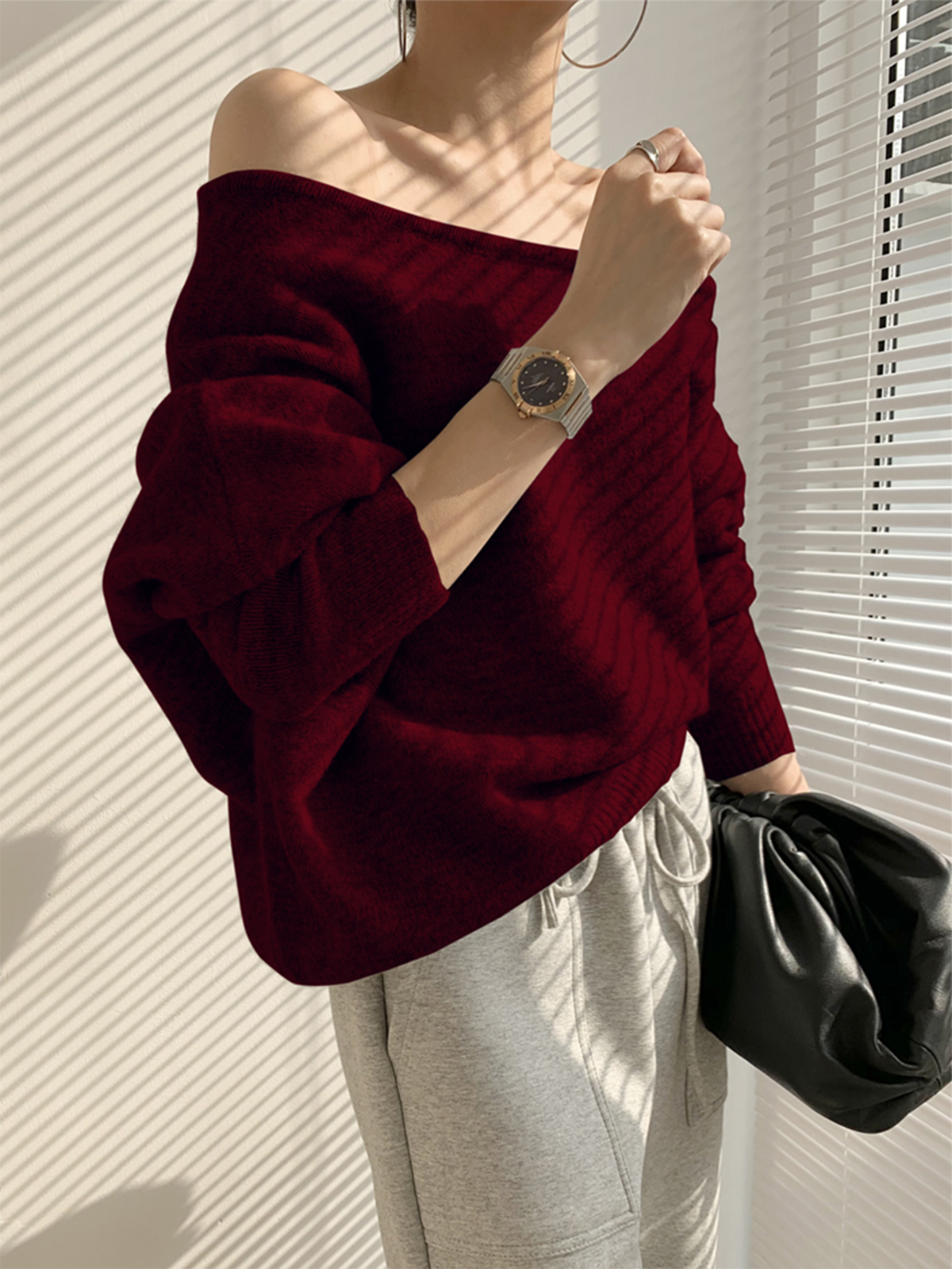 Asymmetric One-Shoulder Sweater