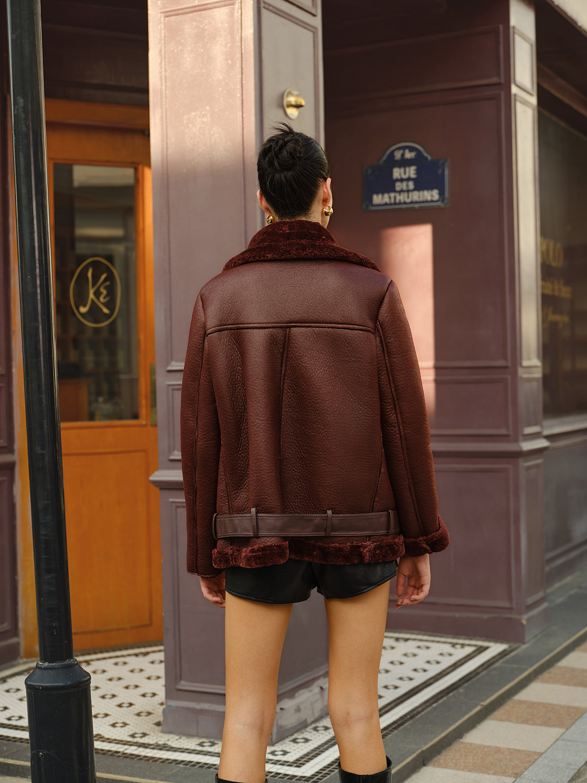Adjustable Belted Fleece Jacket with Plush Zipper Detail