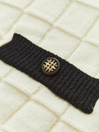 Plaid Pullover Sweater with Contrasting Trim