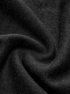 Simple Pleated Sweater Dress with Short Hem in black, featuring soft, textured, thick fabric.