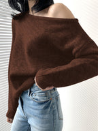 Asymmetric One-Shoulder Sweater