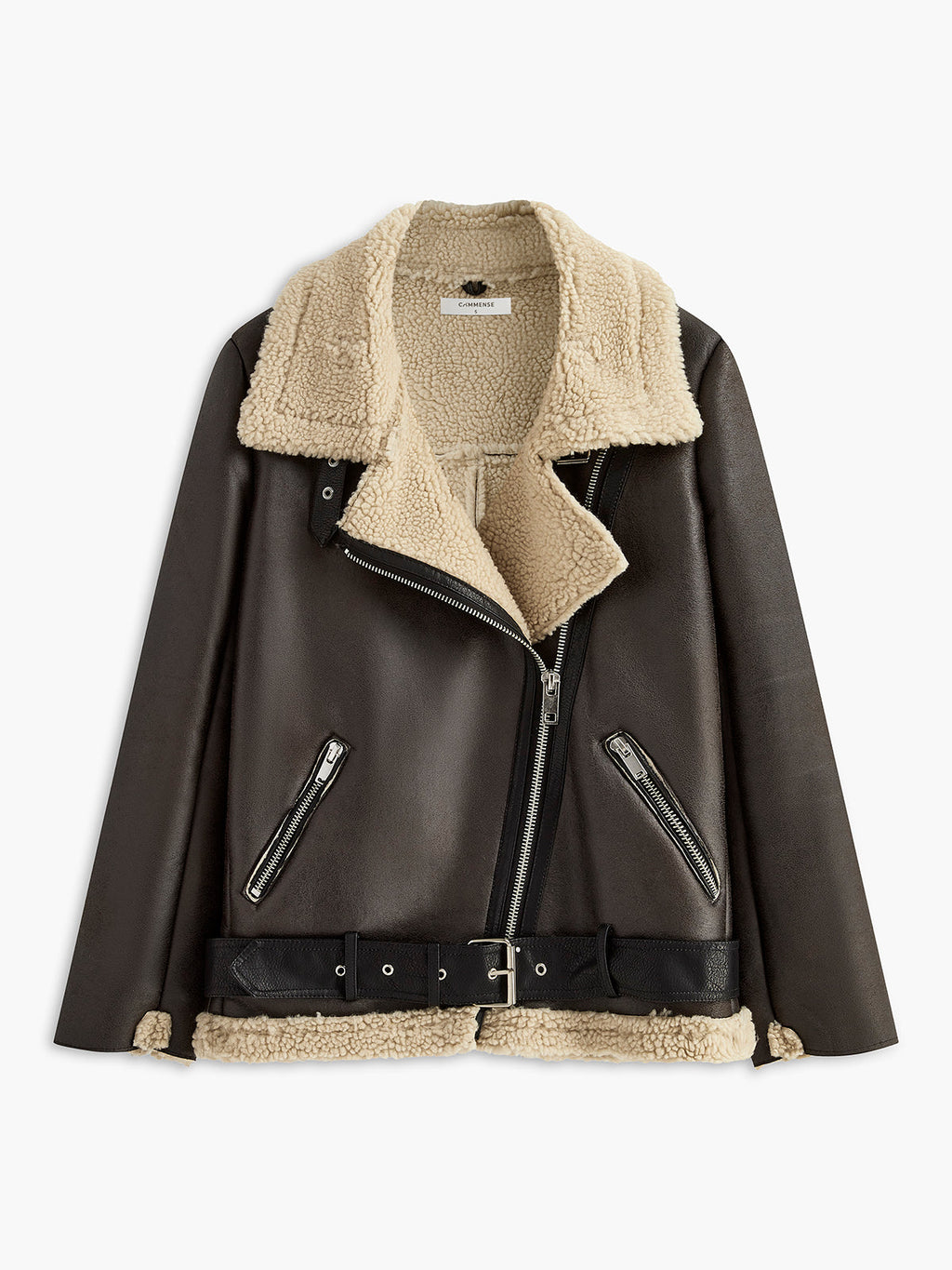 Adjustable Belted Fleece Jacket with Plush Zipper Detail