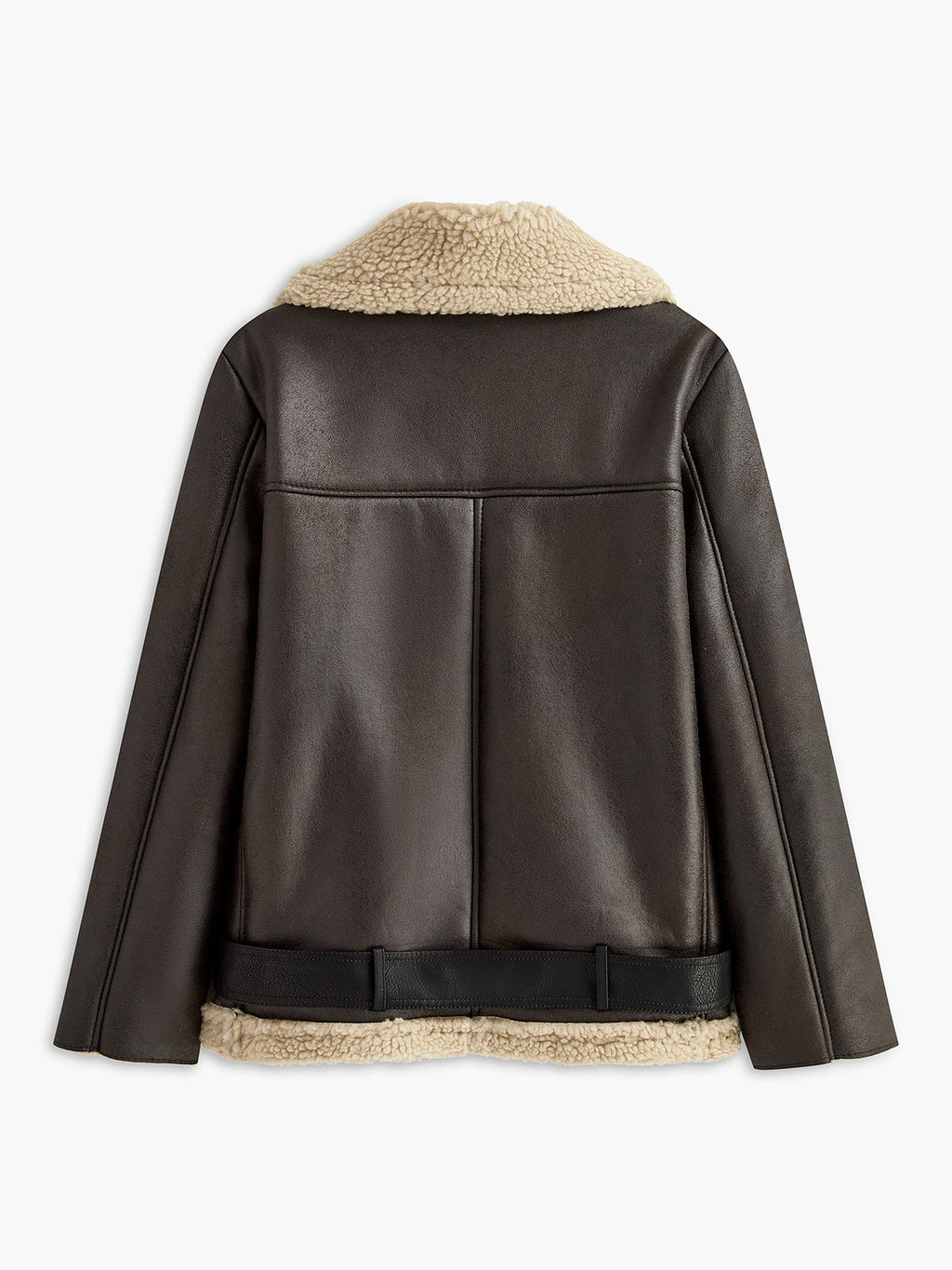 Adjustable Belted Fleece Jacket with Plush Zipper Detail