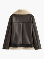 Adjustable Belted Fleece Jacket with Plush Zipper Detail