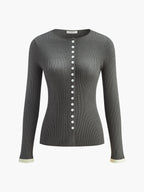 Classic Knitted Cardigan with Button Closure