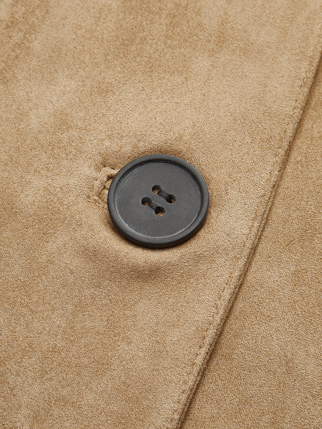 Suede-Style Jacket Featuring Buttoned Lapel